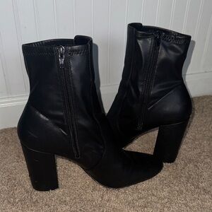 Black Leather Ankle Boots